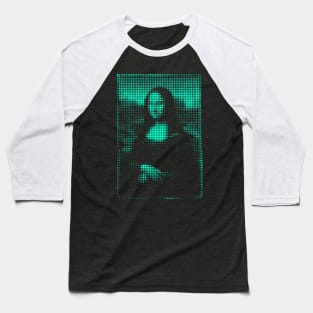 Mona Lisa Da Vinci Dots Graphic Design Baseball T-Shirt